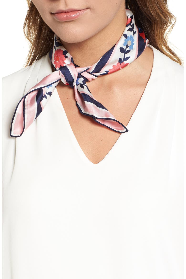 daisy silk scarf, Main, color, PINK SAND