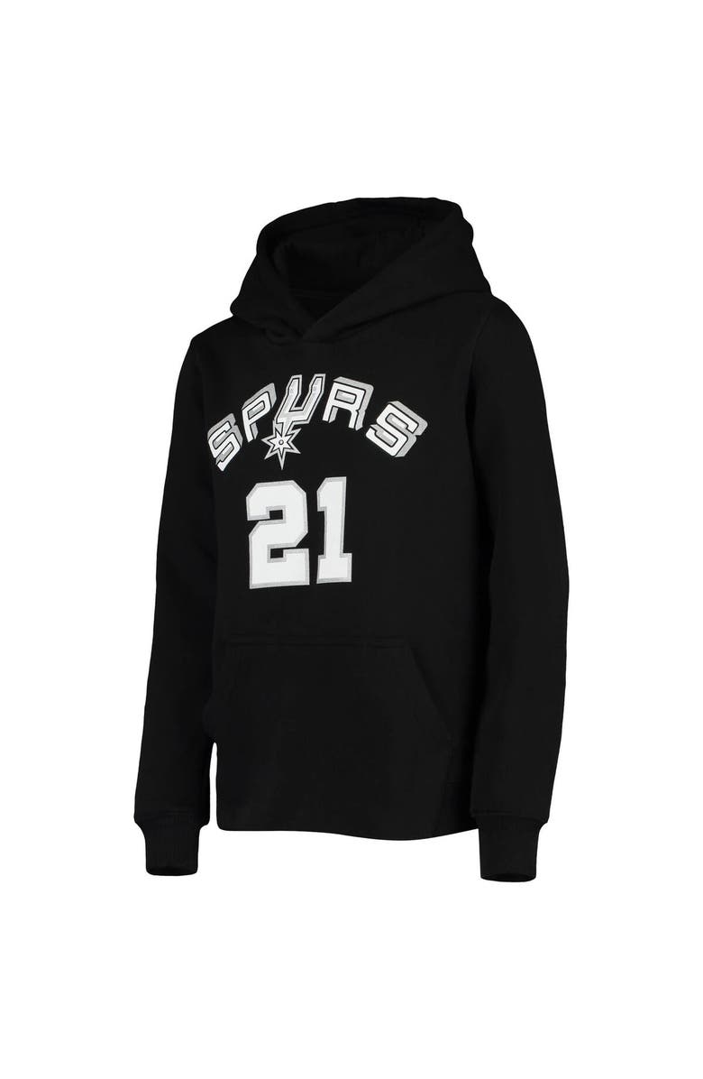 Mitchell & Ness Youth Mitchell & Ness Tim Duncan Black San Antonio Spurs Hardwood Classics Name & Number Pullover Hoodie, Alternate, color, 