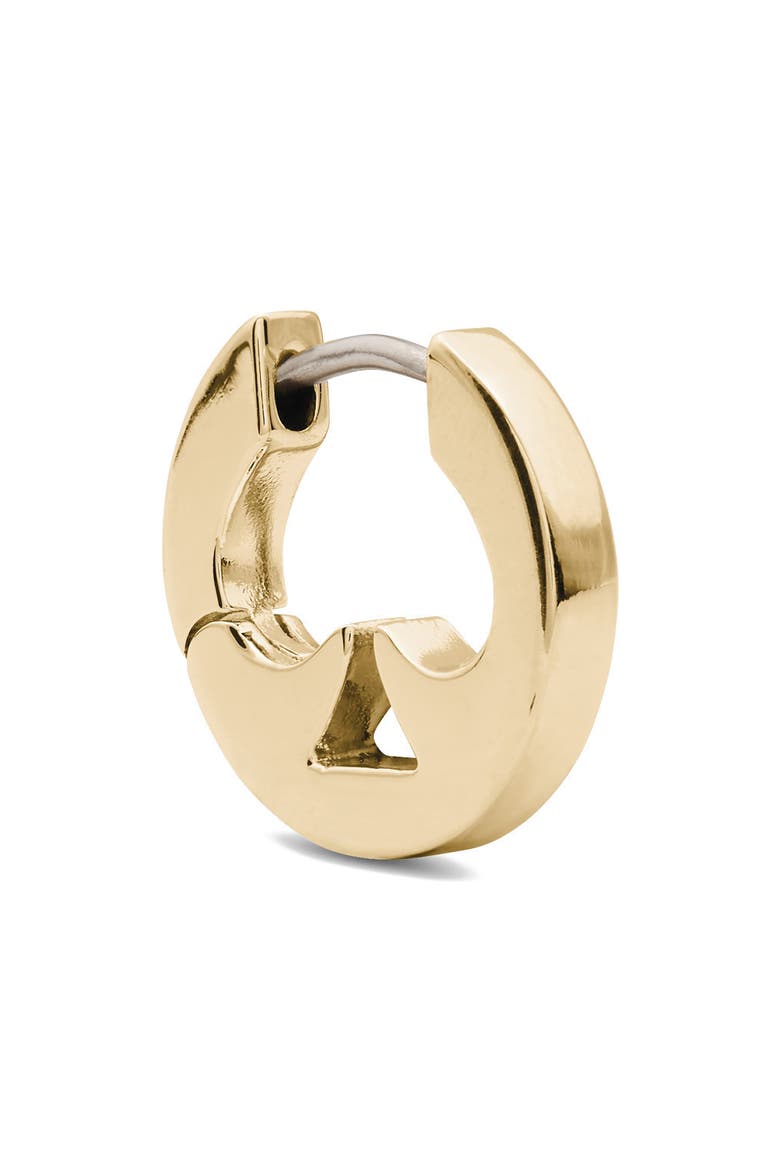 everyday spade cutout huggie hoop earrings, Alternate, color, GOLD