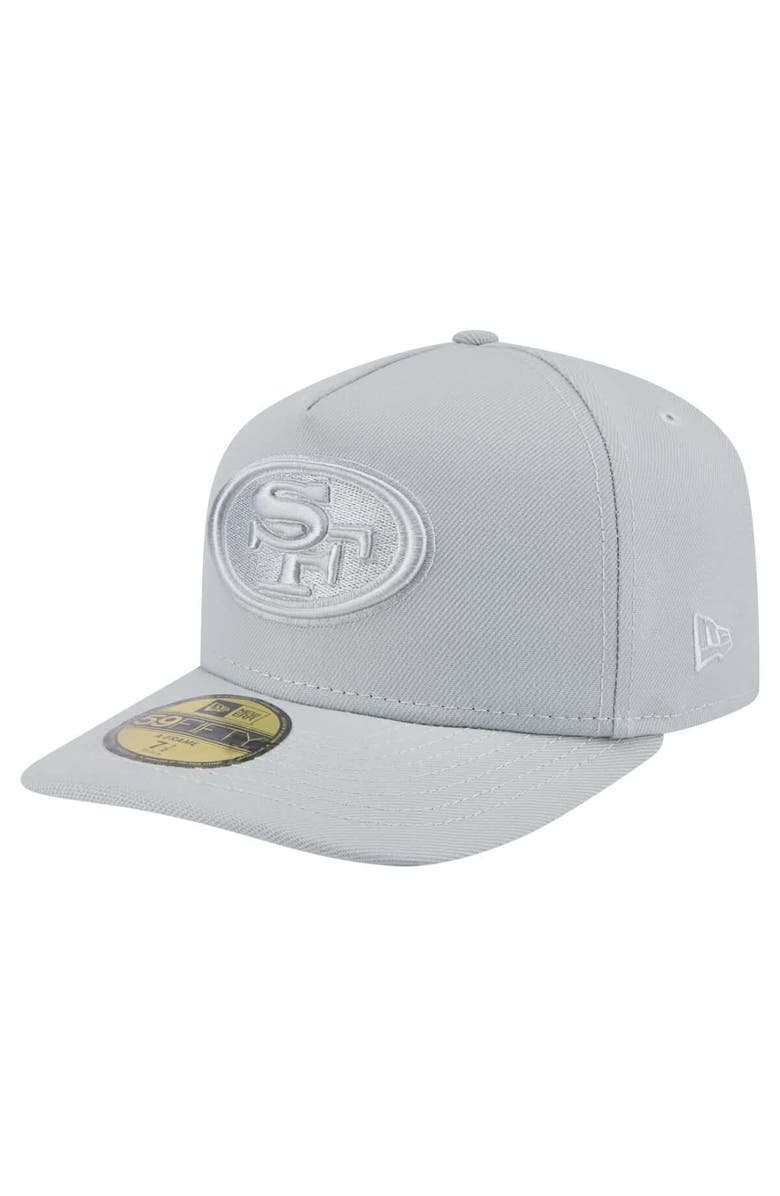 New Era Men's New Era Gray San Francisco 49ers Color Pack A-Frame 59FIFTY Fitted Hat, Main, color, 