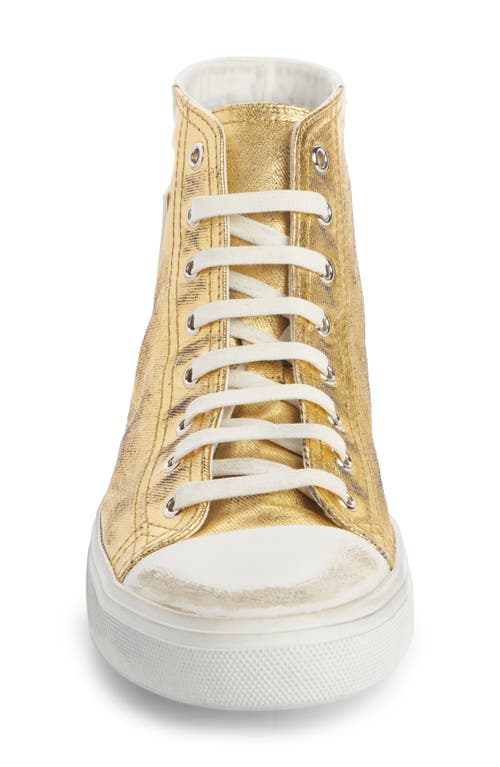 Saint Laurent Bedford Mid Top Sneaker In Gold