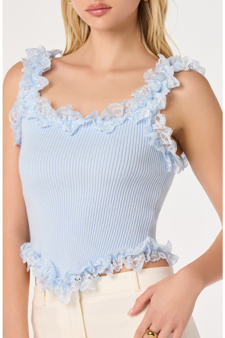 Amity Ruffle Lace Rib Tank, Alternate, color, LIGHT BLUE