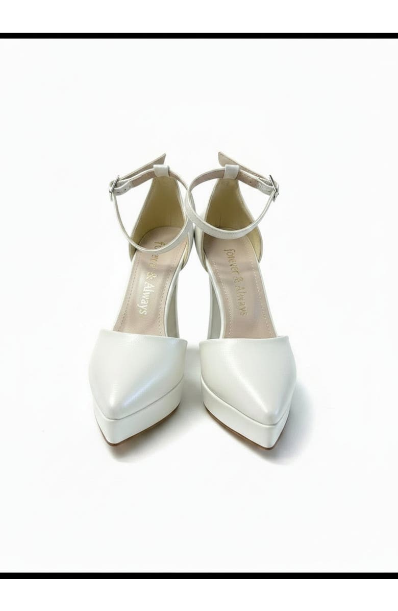 Forever & Always Shoes Aster Pointed Toe Wedding Platform Pump, Alternate, color, Ivory