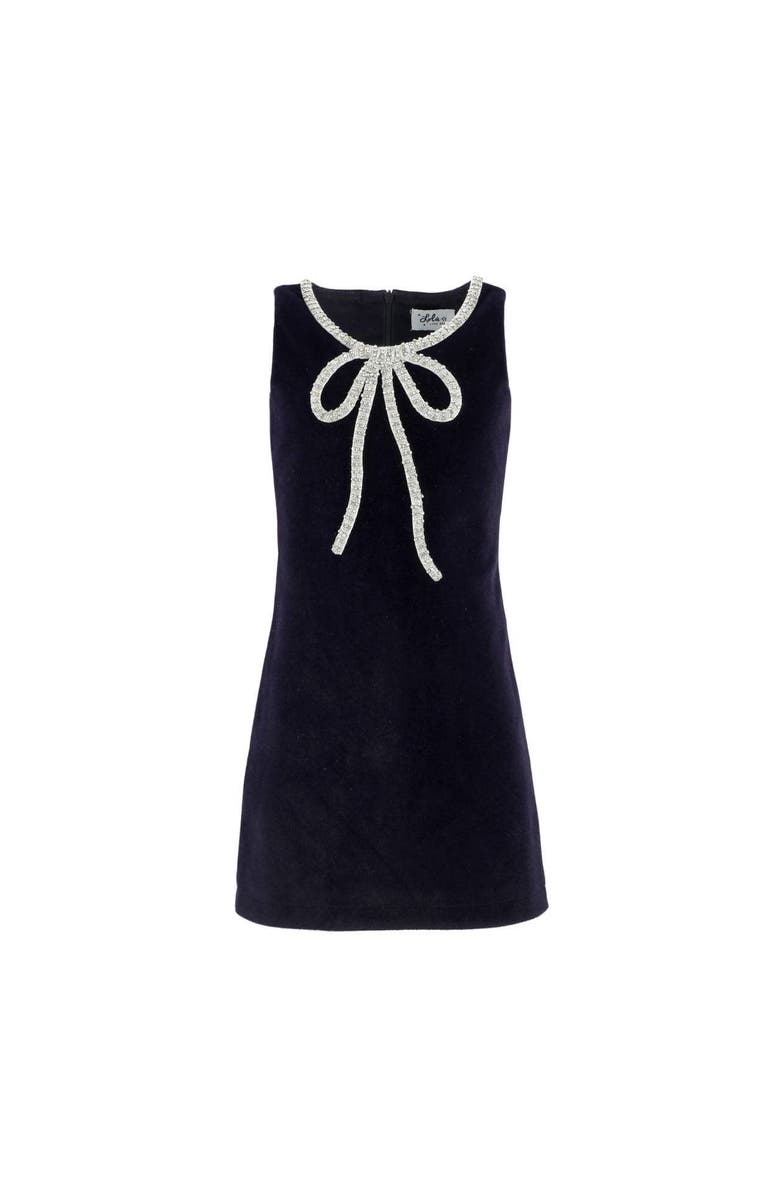 Lola + The Boys Velvet Bow Princess Dress, Main, color, 