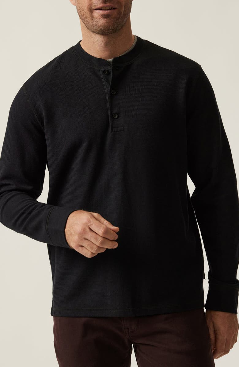 34 Heritage Long Sleeve Pima Cotton Blend Henley, Main, color, Black