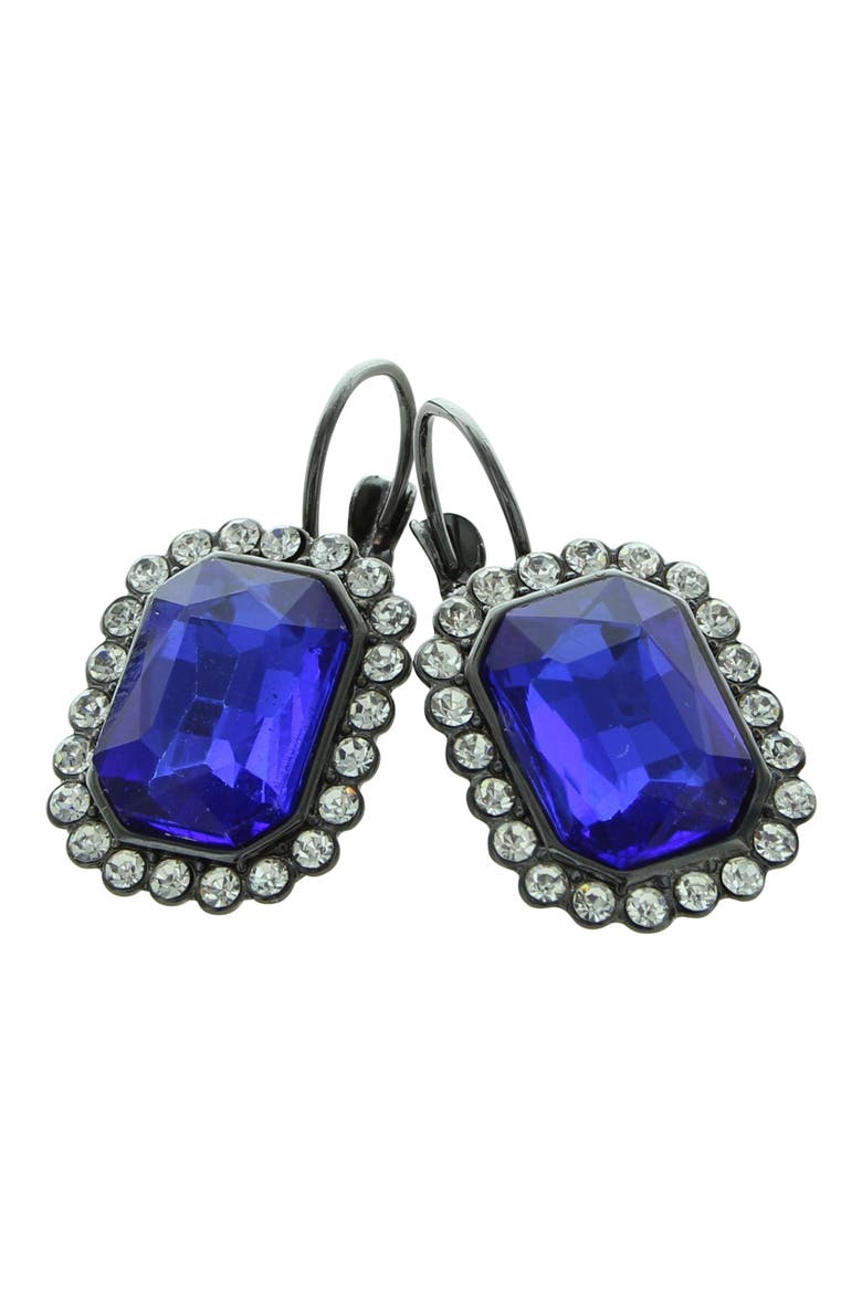 Diana Drop Earrings, Alternate, color, GUNMETAL / BLUE