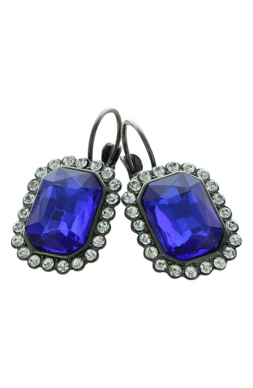 Olivia Welles Diana Drop Earrings In Gunmetal/blue