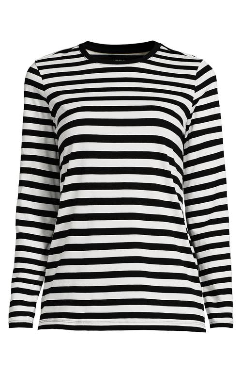 Lands' End Plus Size Relaxed Supima Cotton Long Sleeve Crew Neck T-shirt In Brown
