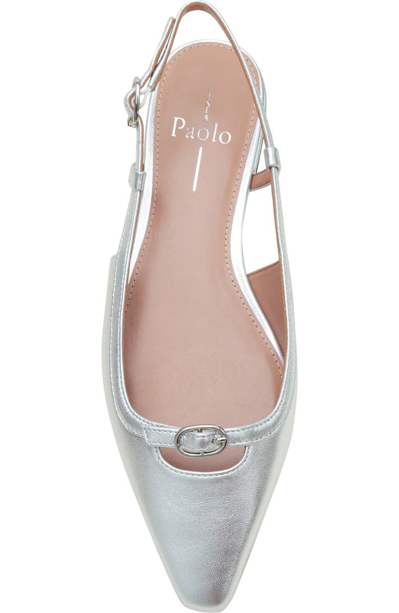 Linea Paolo Cassidy Pointed Toe Slingback Flat, Alternate, color, Silver