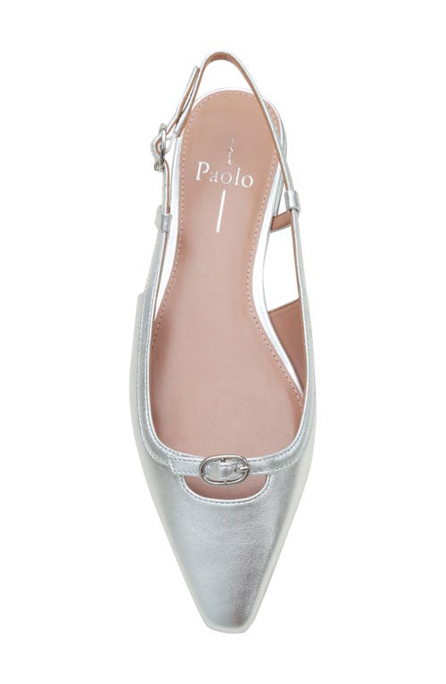 Linea Paolo Cassidy Pointed Toe Slingback Flat In Silver