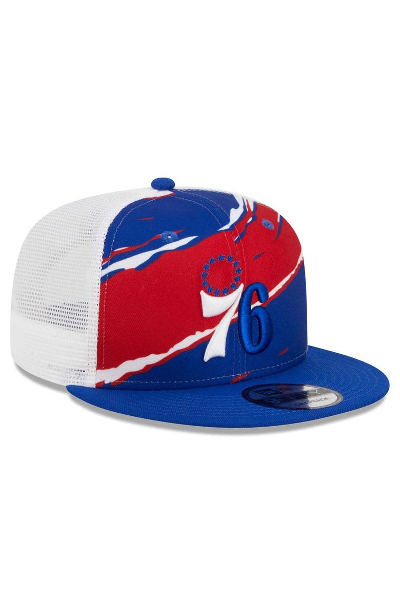 New Era Men's New Era Royal/White Philadelphia 76ers Tear Trucker 9FIFTY Adjustable Hat, Alternate, color, Royal