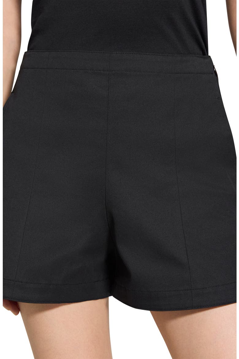 High Waist Flat Front Shorts, Alternate, color, BLACK