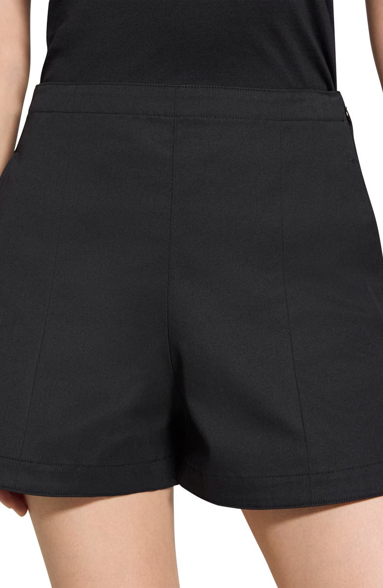 Theory High Waist Flat Front Shorts, Alternate, color, Black
