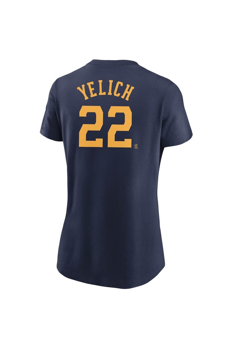 Women's Nike Christian Yelich Navy Milwaukee Brewers Name & Number T-Shirt, Alternate, color, Navy