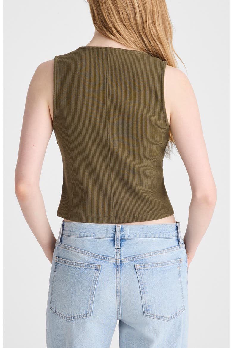 Rib V-Neck Vest, Alternate, color, FADED IVY