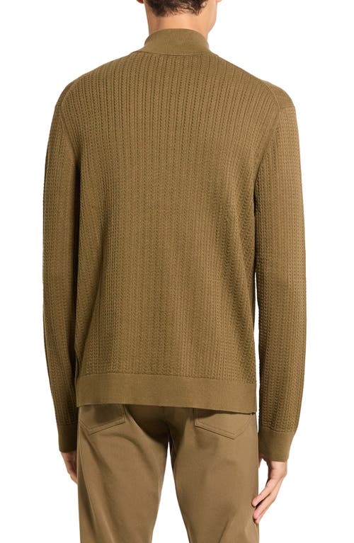 Theory Walton Quarter Zip Sweater In Brown
