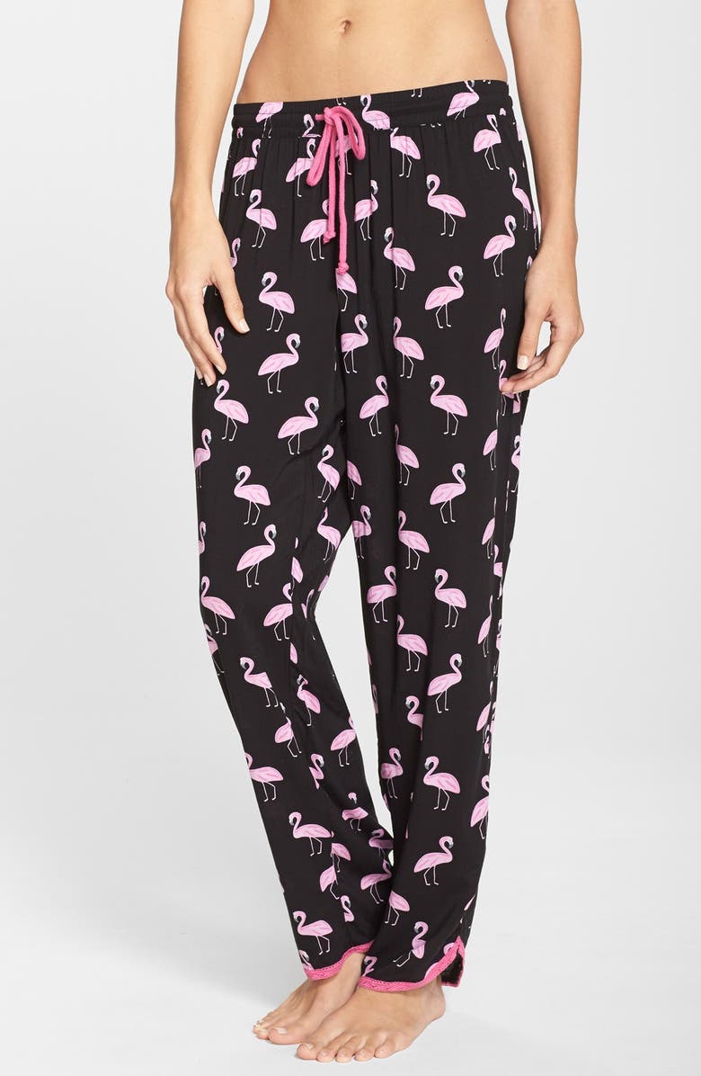 PJ Salvage 'Challe' Lace Trim Woven Lounge Pants, Main, color,