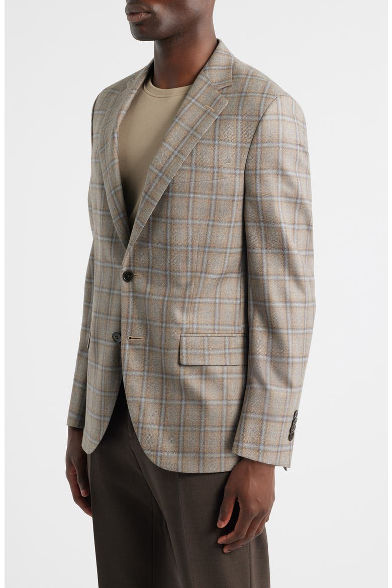 Hartford Classic Fit Windowpane Check Wool & Cashmere Blend Sport Coat, Alternate, color, TAN
