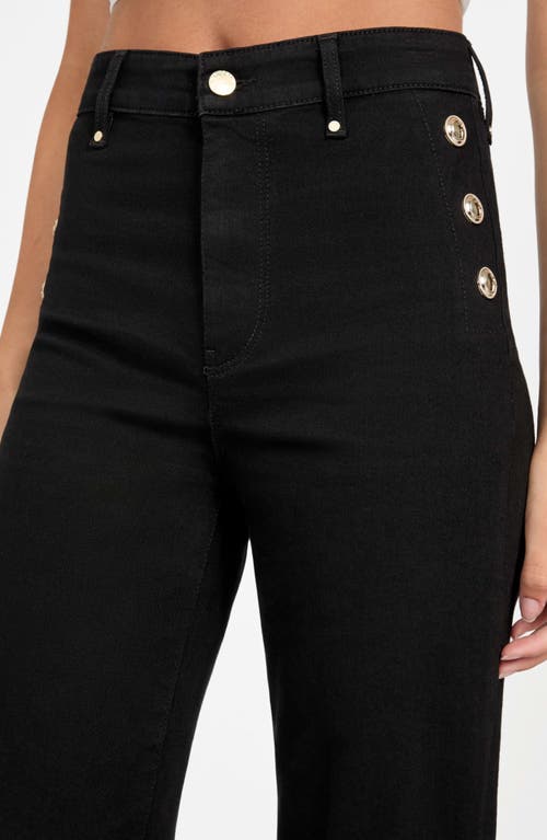 Guess New Faye High Waist Flare Leg Sailor Jeans In Black