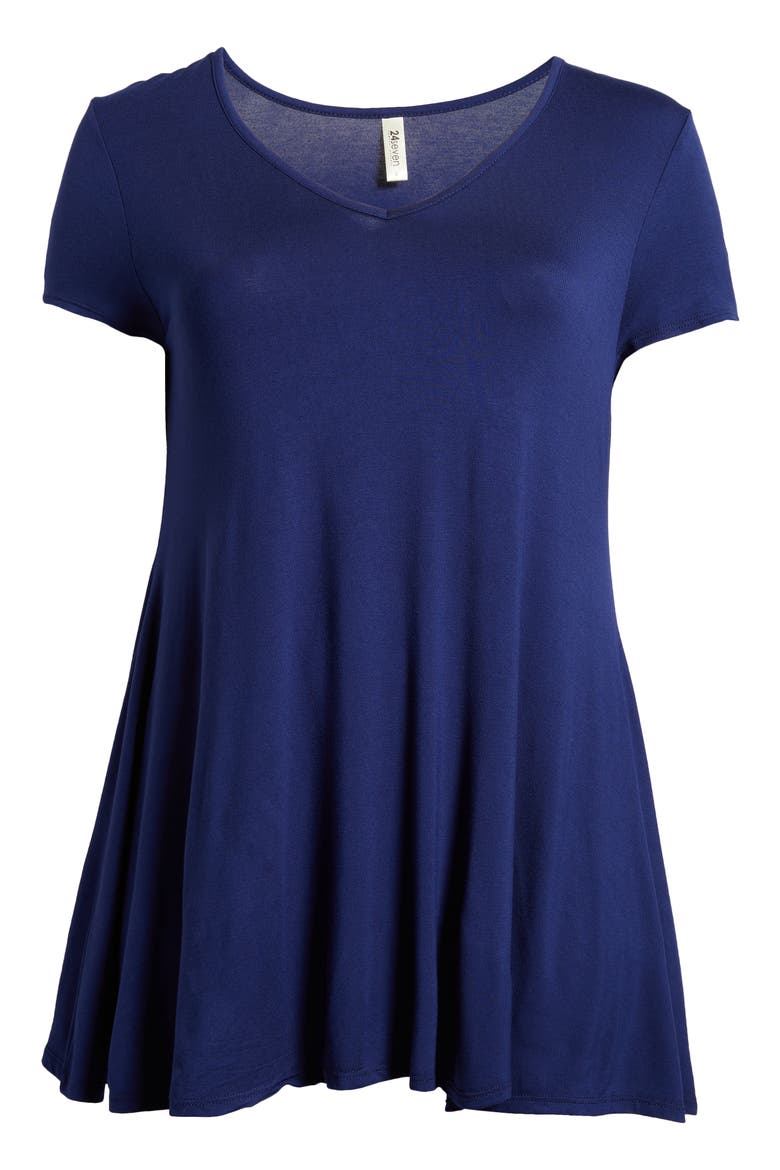 V-Neck Jersey Swing Top, Alternate, color, NAVY