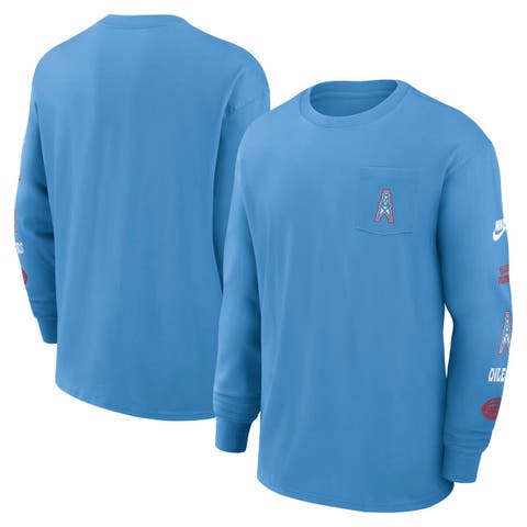 Men's Nike Light Blue Houston Oilers Rewind Heavy Max90 Pocket Long Sleeve T-Shirt