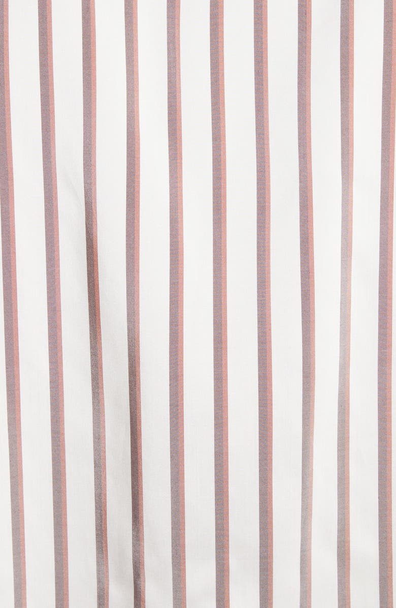 Bottega Veneta Bicolor Stripe Short Sleeve Silk Button-Up Shirt, Alternate, color, 