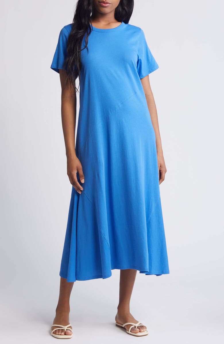 Nation LTD Eileen Organic Cotton Maxi T-Shirt Dress, Main, color, Palace Blue