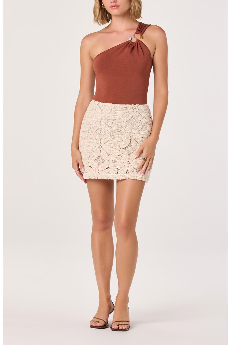 Ania Asymmetric One Shoulder Top, Alternate, color, BROWN