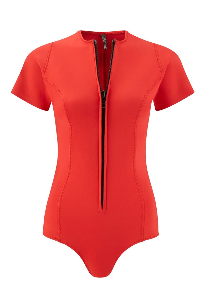 'Farrah' Maillot, Main, color, RED NEO