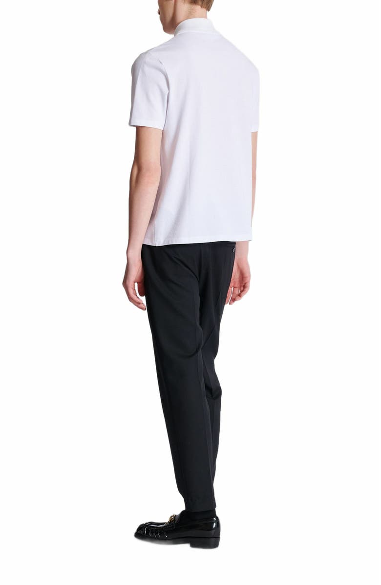 Balmain Cotton Polo Shirt With Écusson Print, Alternate, color, White