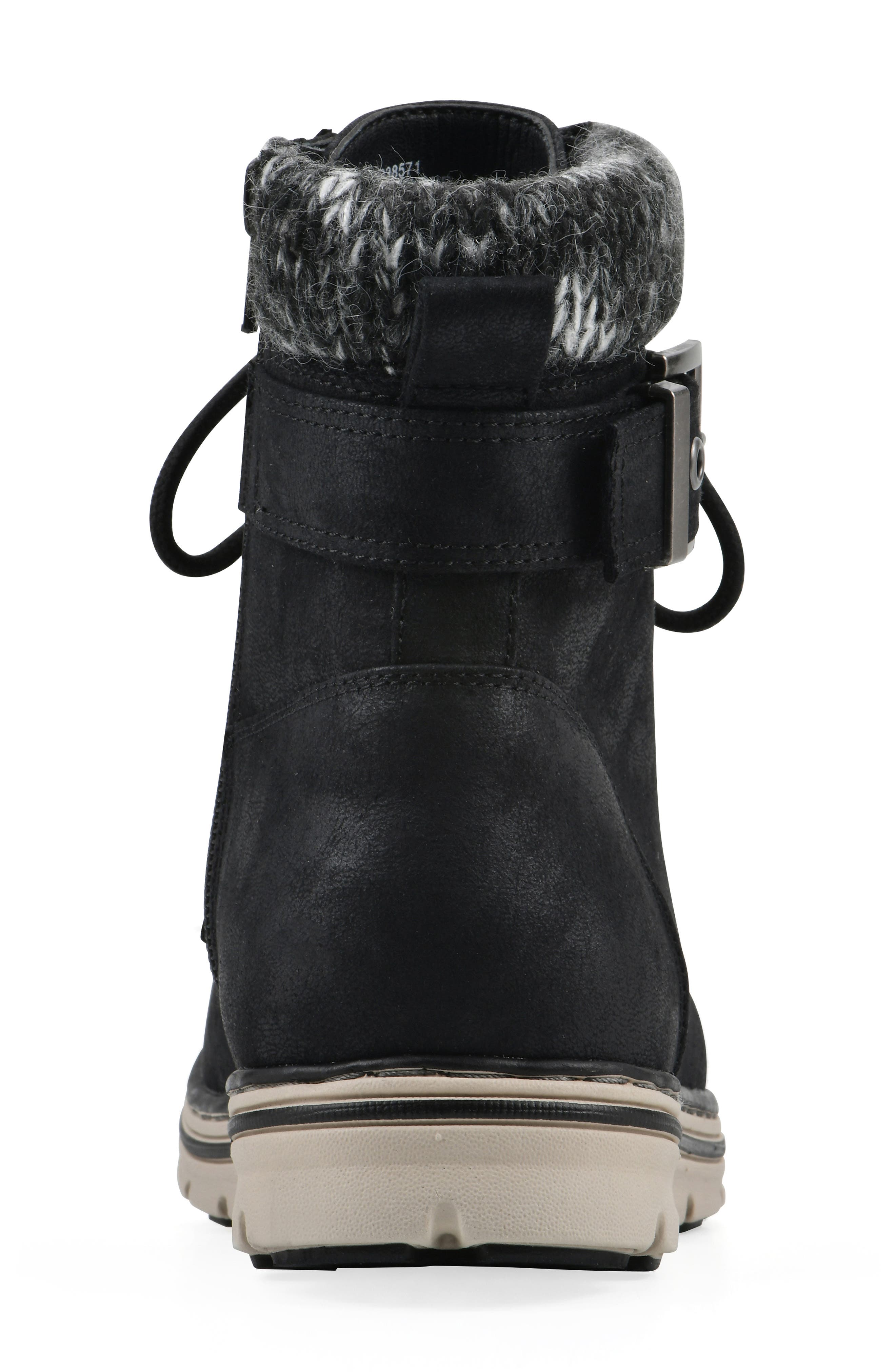 CLIFFS BY WHITE MOUNTAIN Kimmie Knit Cuff Side Zip Boot, Alternate, color, Black Fabric