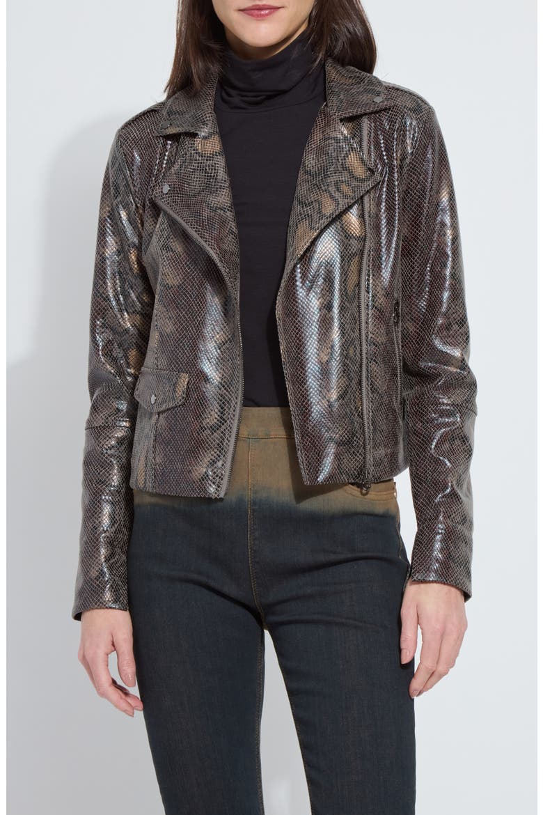 Amelia Faux Suede Moto Jacket, Main, color, EXTRA ORDINARY SNAKE