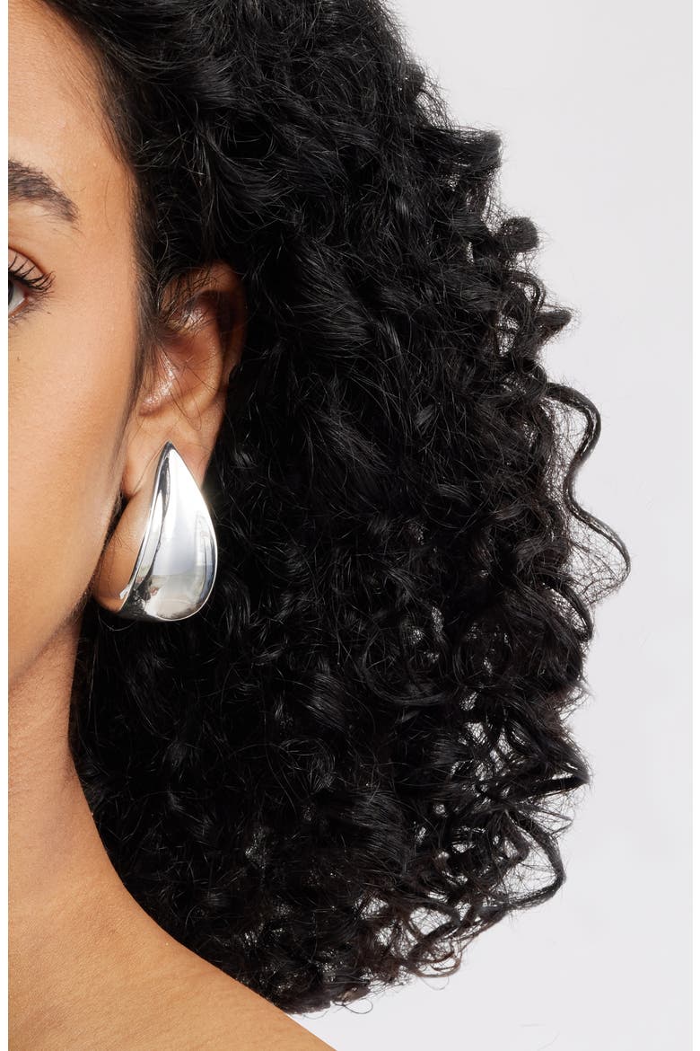 Margaux Puff Teardrop Earrings, Alternate, color, HIGH POLISH SILVER
