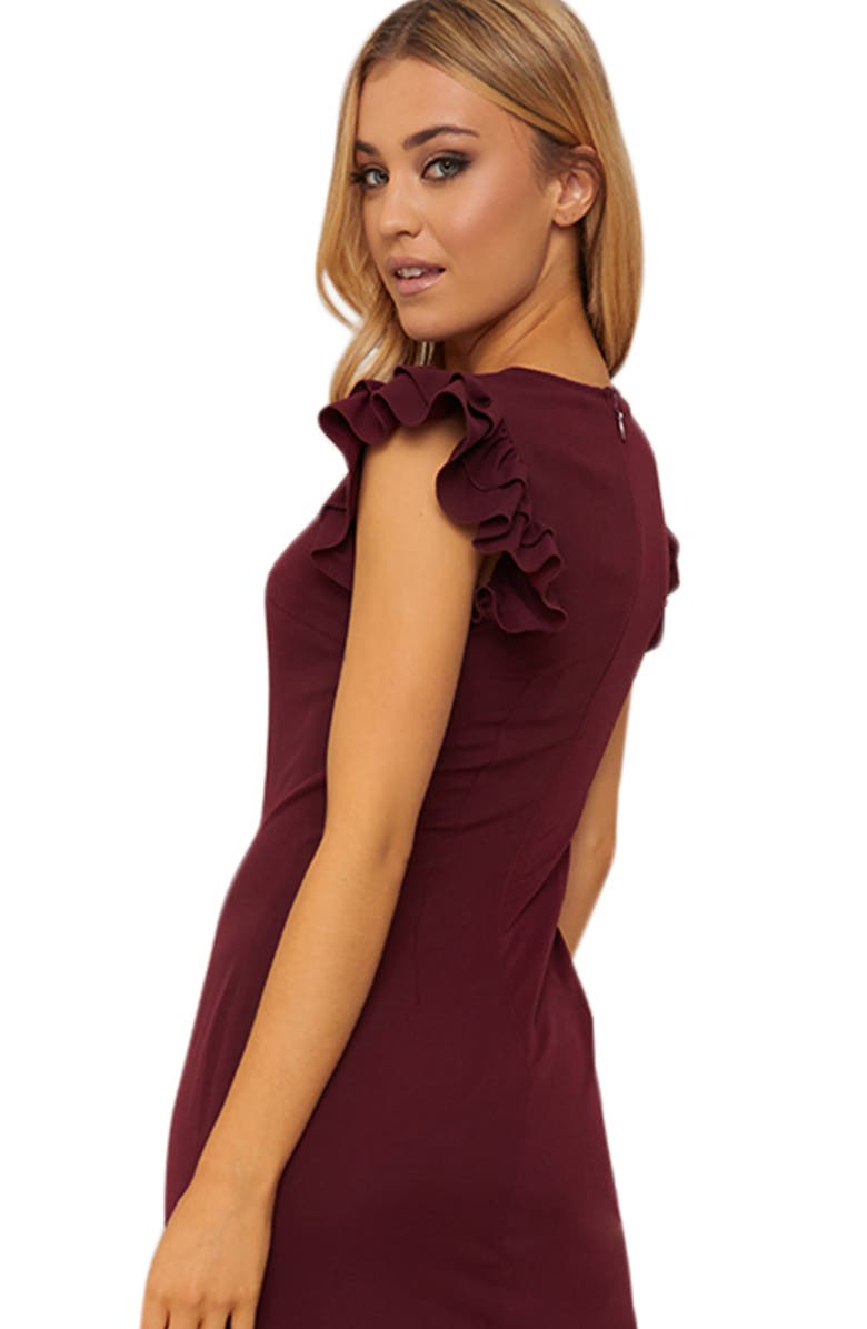 Chi Chi London Ruffle Hem Midi Dress, Alternate, color,