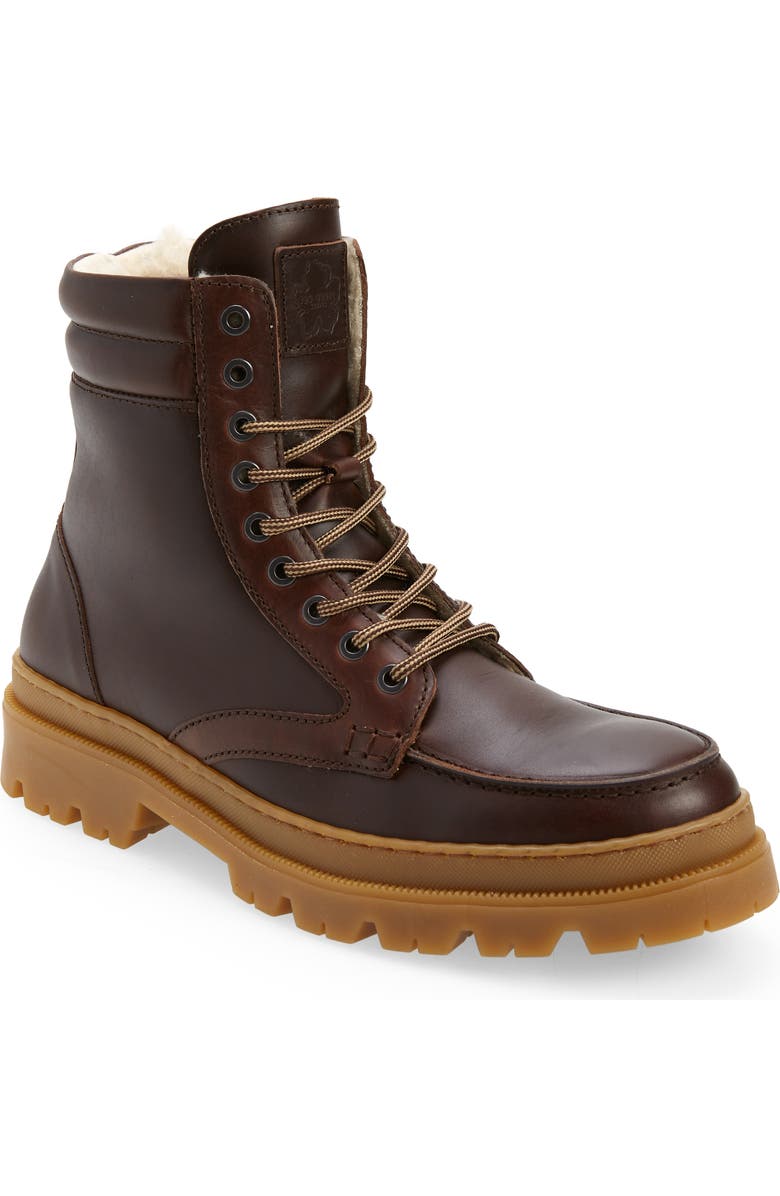 Ted Baker London Edric Faux Fur Lined Apron Toe Boot, Main, color,