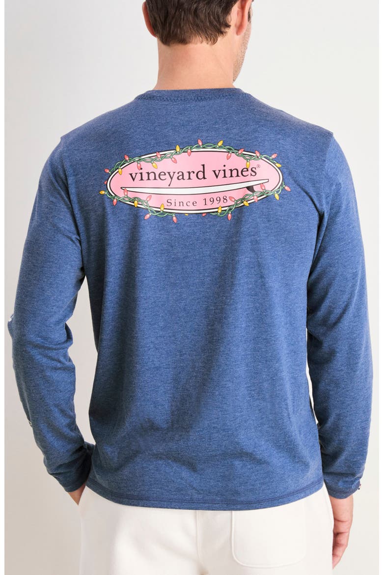 Holiday Board Long Sleeve Graphic T-Shirt, Alternate, color, PRUSSIAN BLUE HEATHER