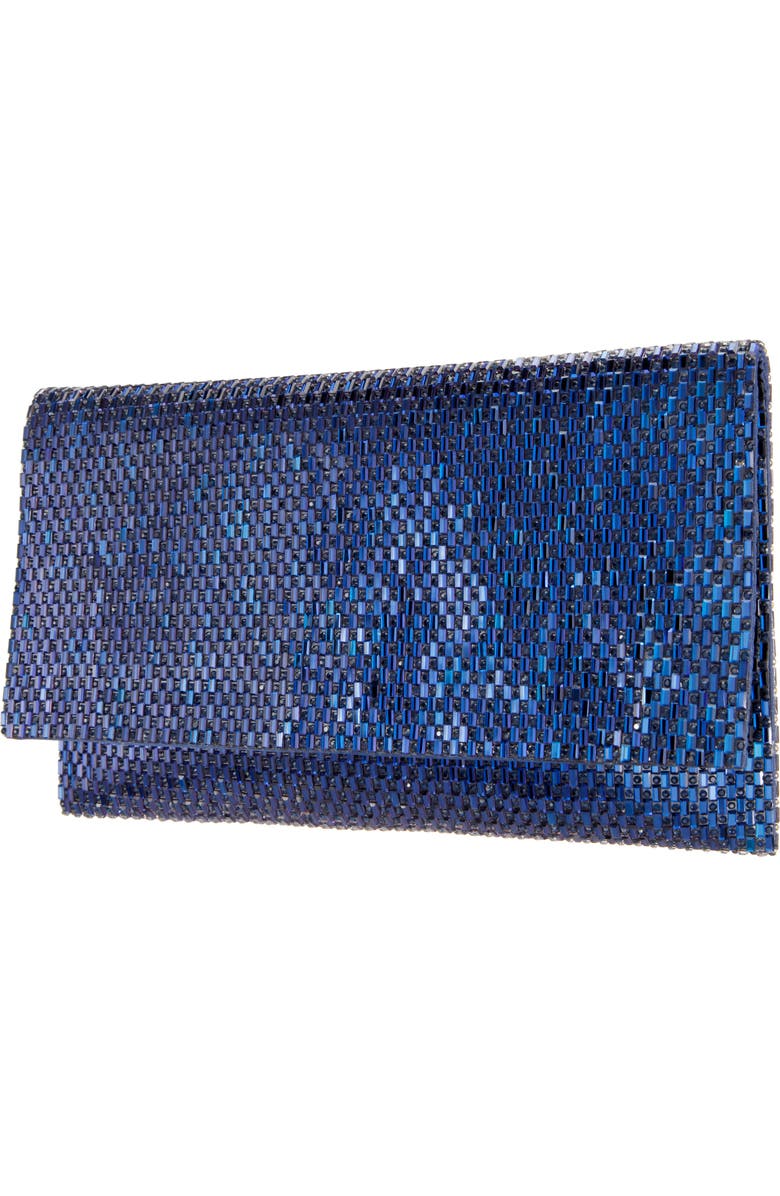 Nina Crystal Beaded Clutch, Alternate, color, Navy