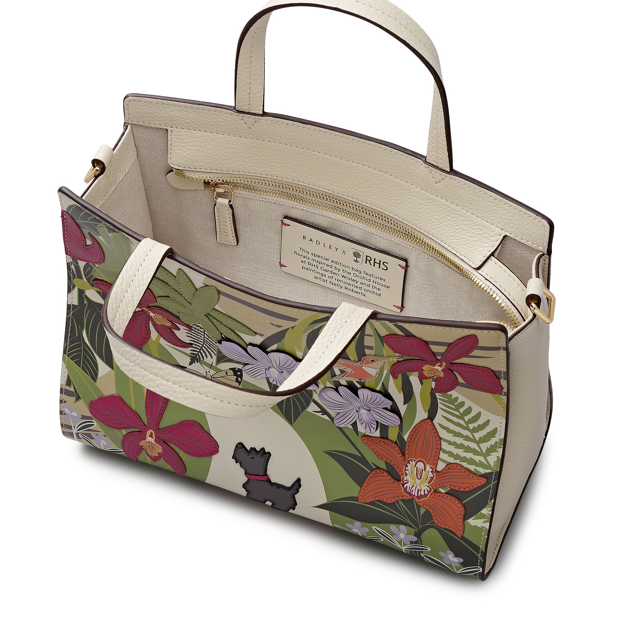 Radley RHS Small Ziptop Satchel Bag, Alternate, color, Salt