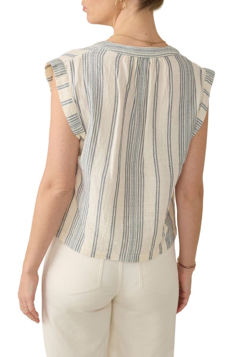 Faherty Dune Dylan Organic Cotton Top, Alternate, color, Cream Tidal Wave Dobby