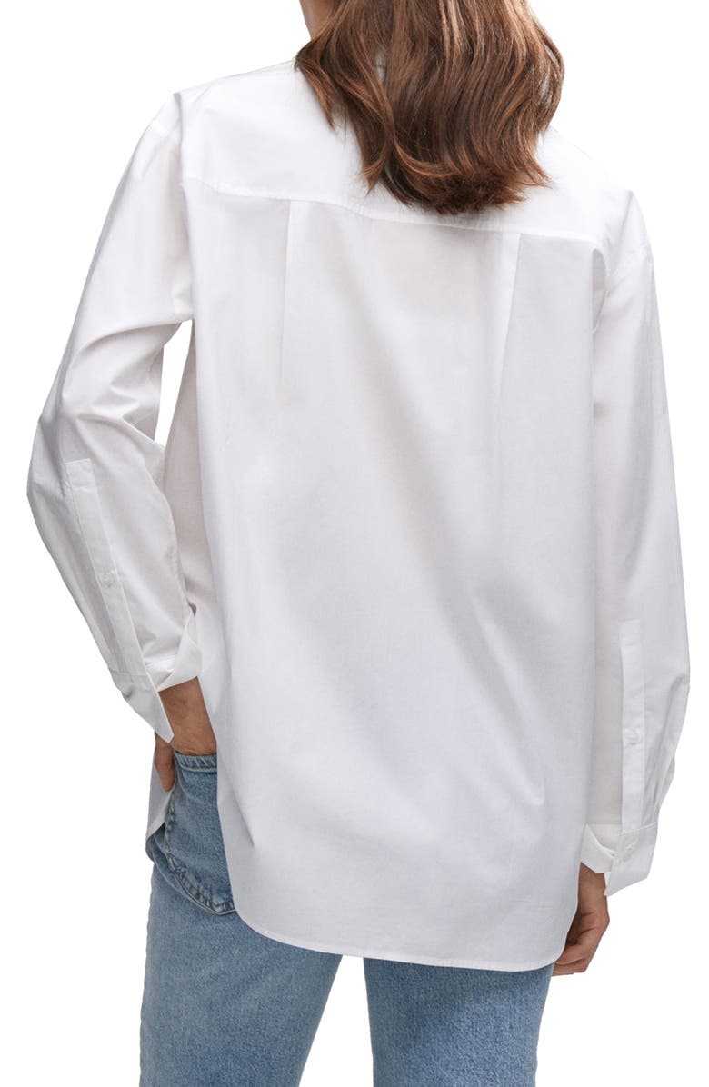 MANGO Oversize Cotton Button-Up Shirt, Alternate, color,