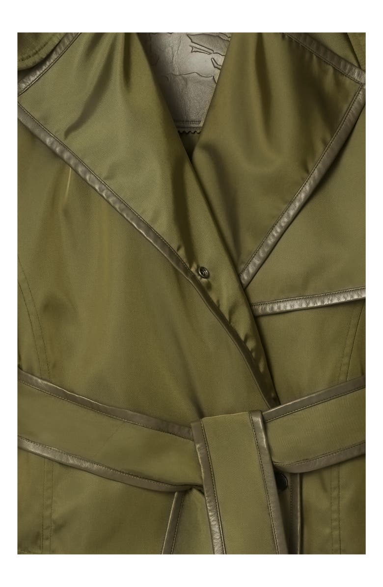 Burberry Short Nylon Blend Trench Coat, Alternate, color, Tent Green