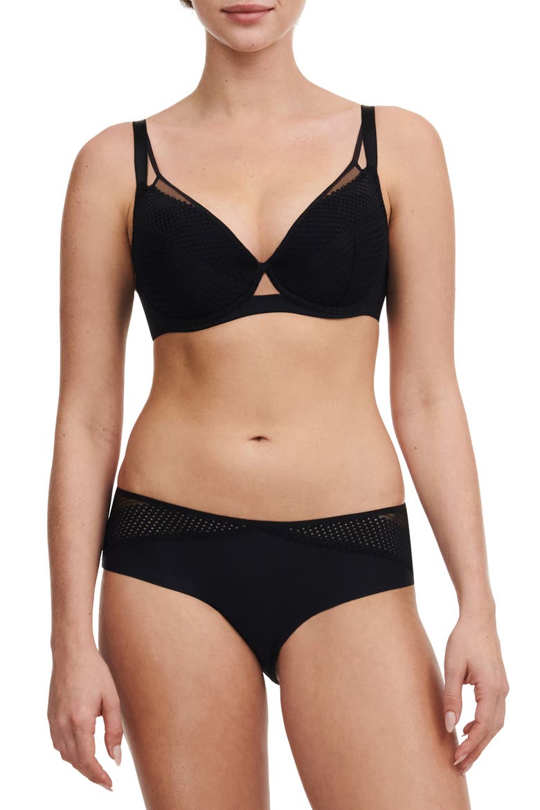 Lace Trim Hipster Briefs, Alternate, color, BLACK