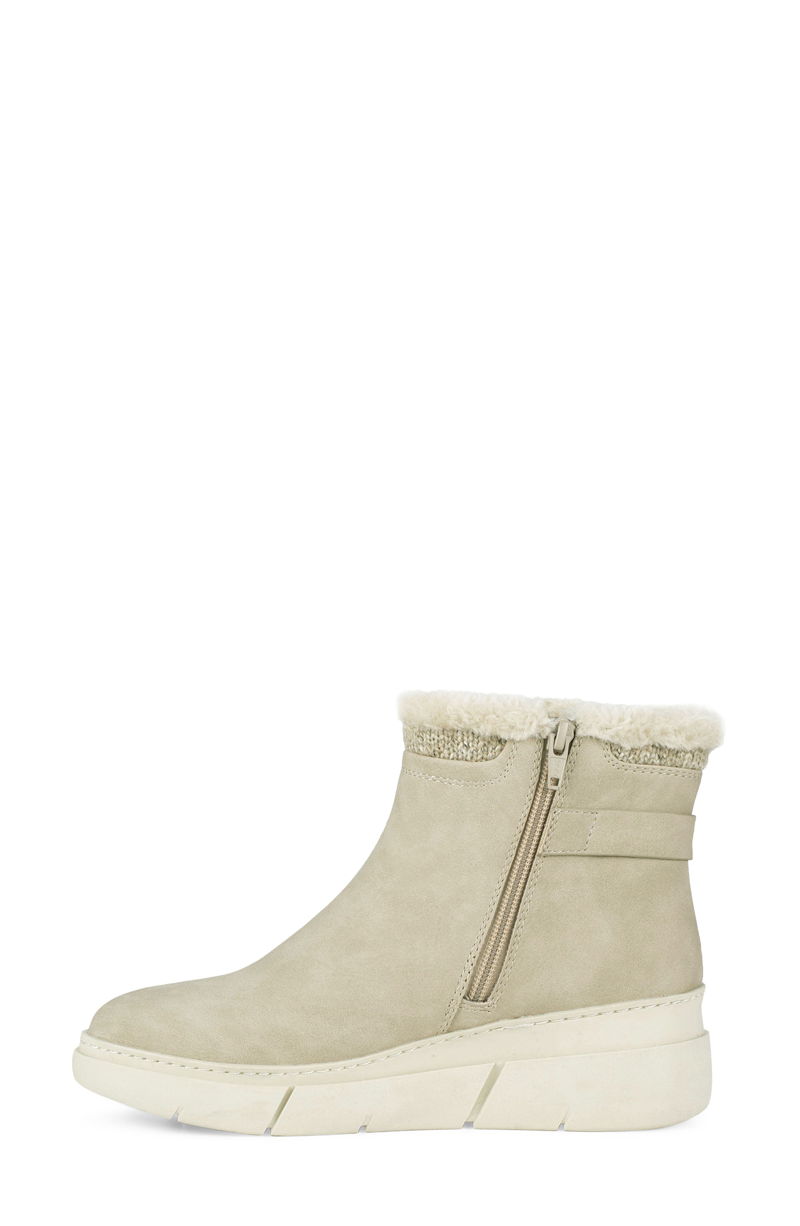 Lanney Faux Fur Wedge Bootie, Alternate, color, TAUPE