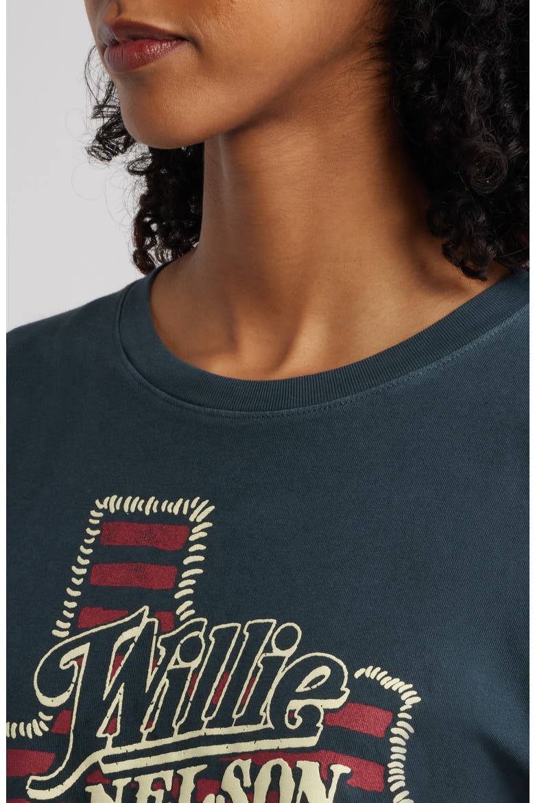Willie Nelson Texas Stripe Cotton Graphic T-Shirt, Alternate, color, VINTAGE BLACK