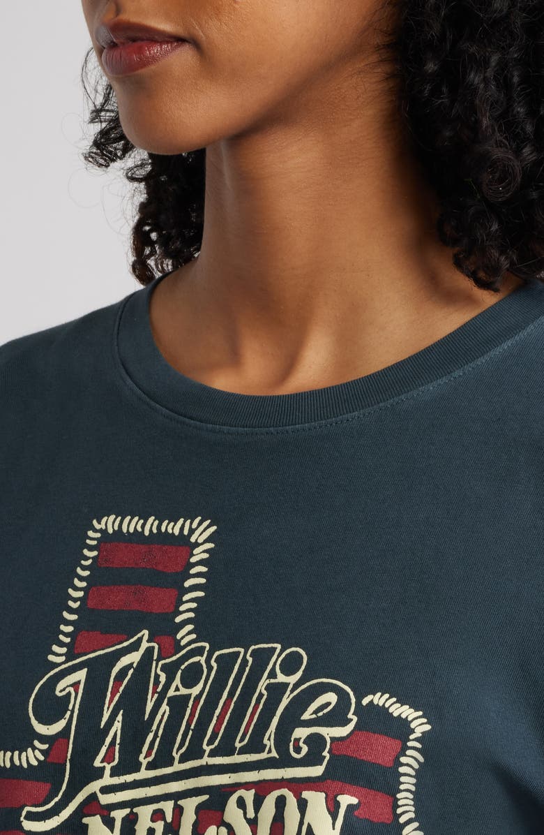 Daydreamer Willie Nelson Texas Stripe Cotton Graphic T-Shirt, Alternate, color, Vintage Black