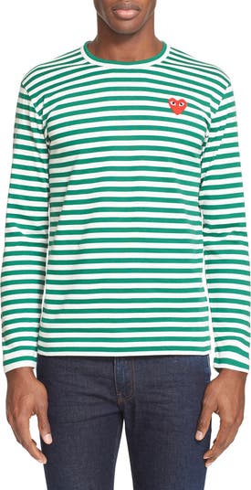 Comme de Garçons PLAY Long Sleeve shops Stripped T-Shirt