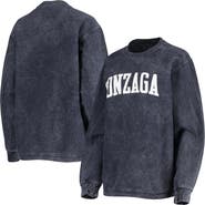 PRESSBOX Women's Pressbox Navy Gonzaga Bulldogs Comfy Cord Vintage Wash Basic Arch Pullover Sweatshirt