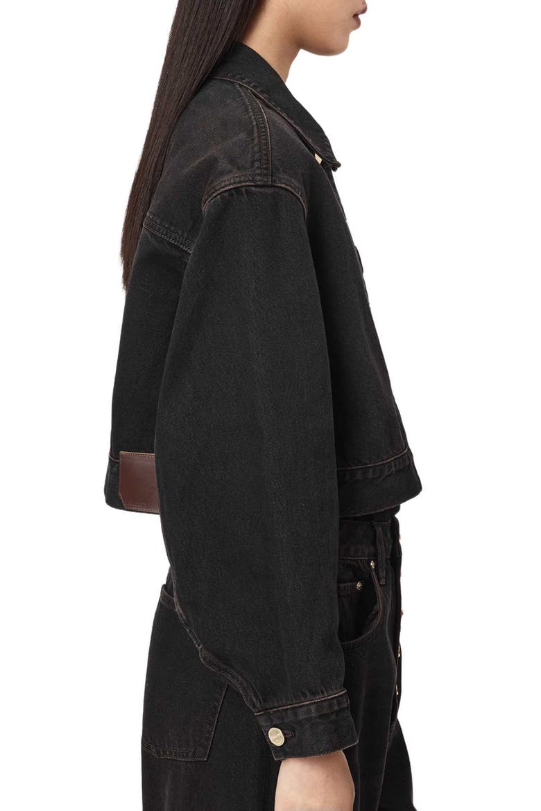 Blink Cropped Denim Jacket, Alternate, color, OVERDYED BROWN