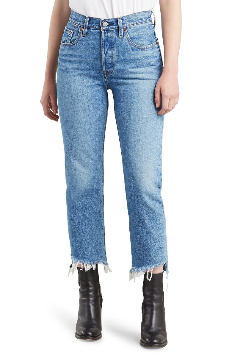 Levi's<sup>®</sup> 501<sup>®</sup> Step Hem Crop Jeans, Main, color, 