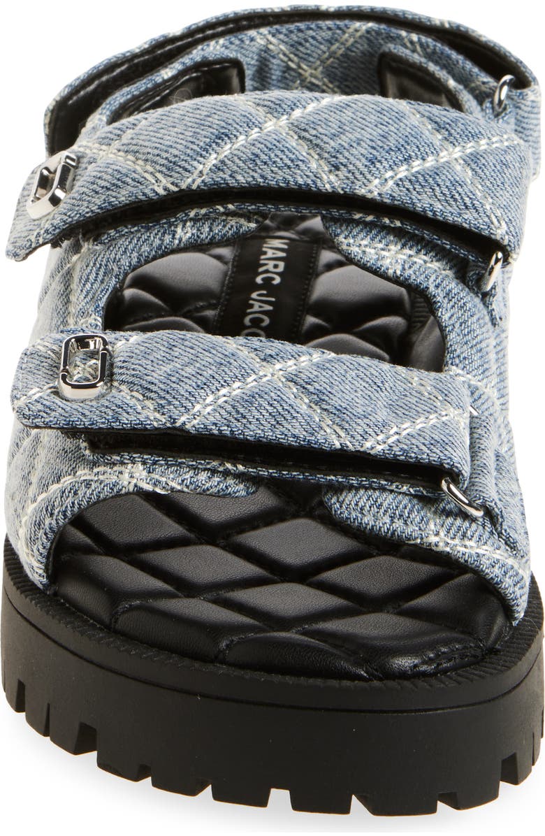 Marc Jacobs The Quilted Denim Sunny Sandal, Alternate, color, Light Wash Indigo